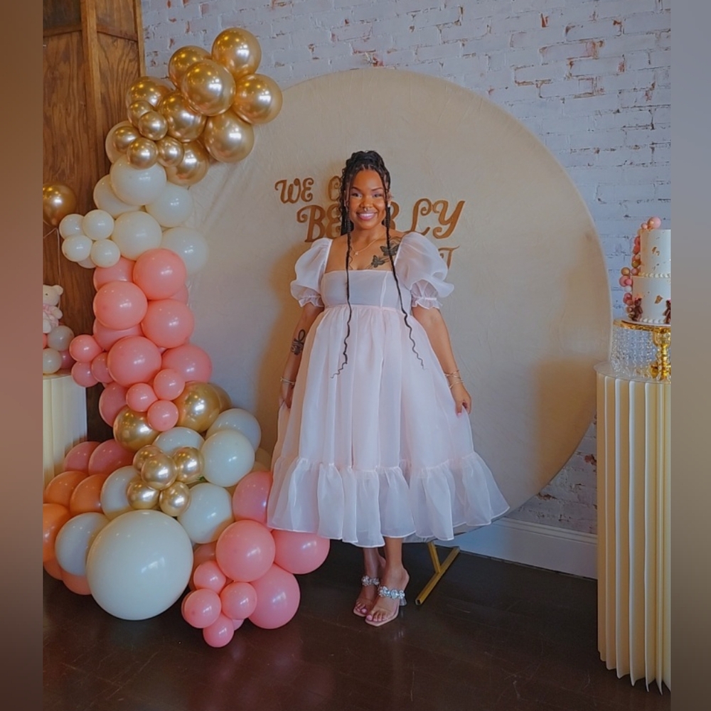 Selkie Peach Skin French Puff Dress XXL